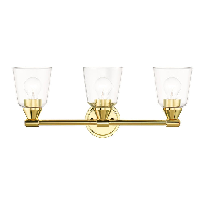3 Light Polished Brass Vanity Sconce by Livex Lighting