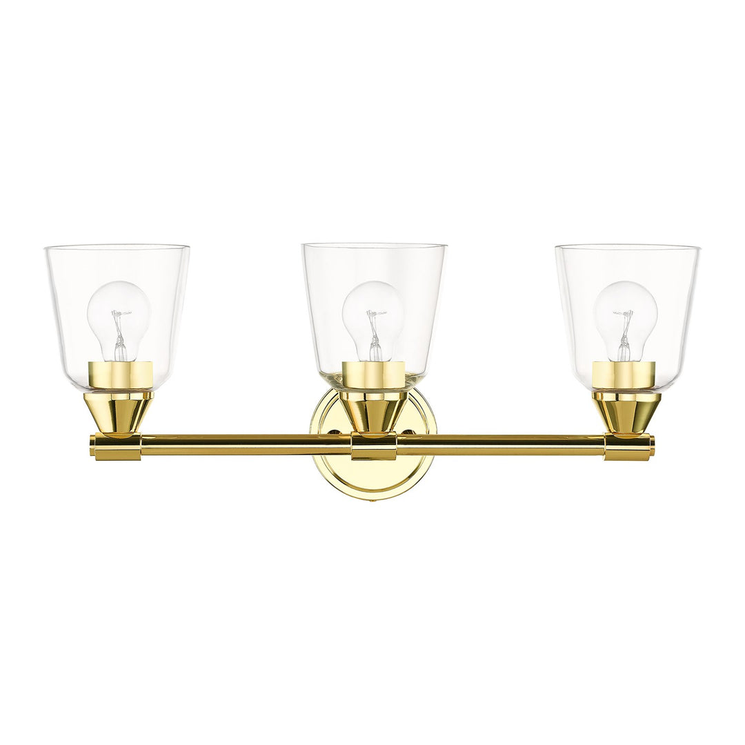 3 Light Polished Brass Vanity Sconce