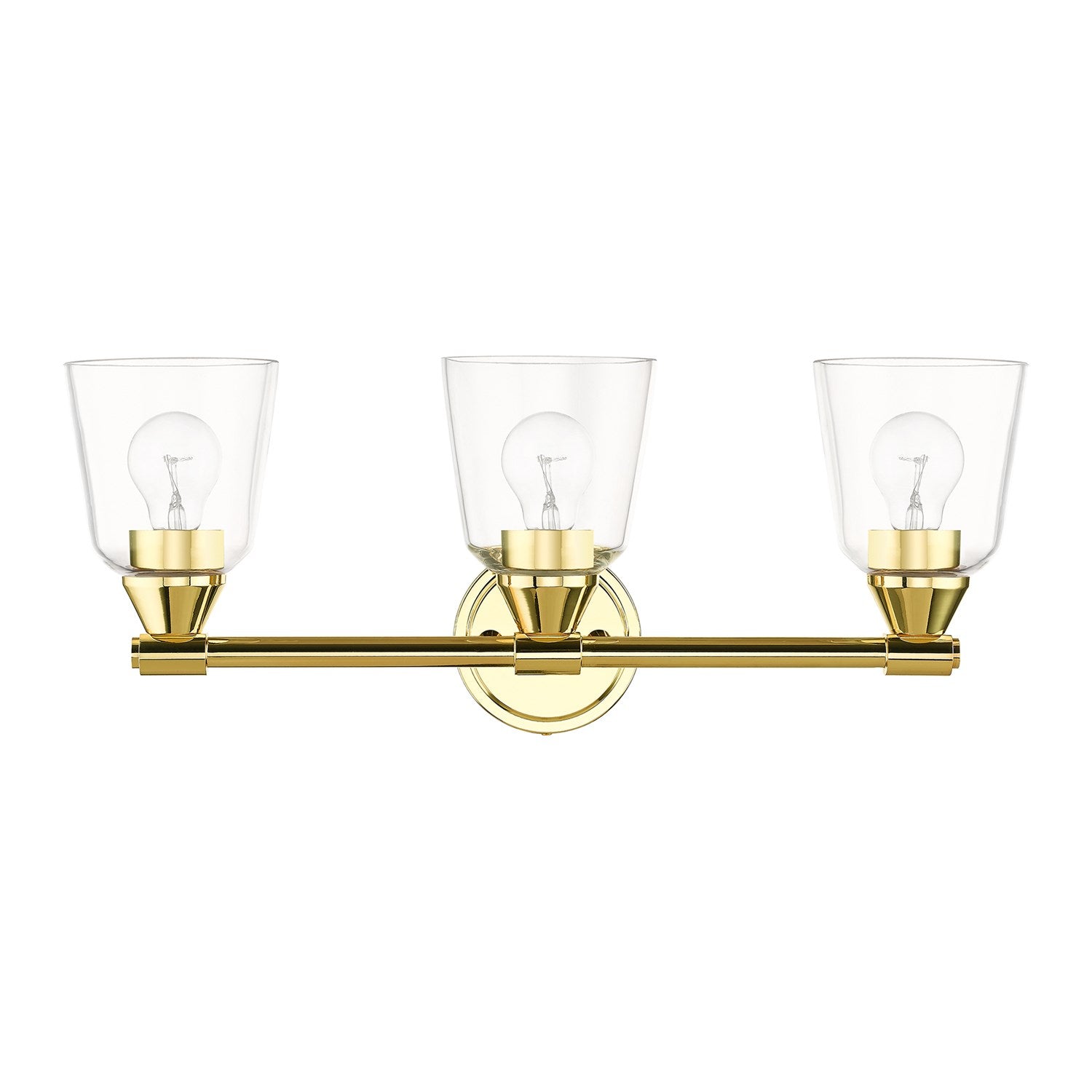 3 Light Polished Brass Vanity Sconce