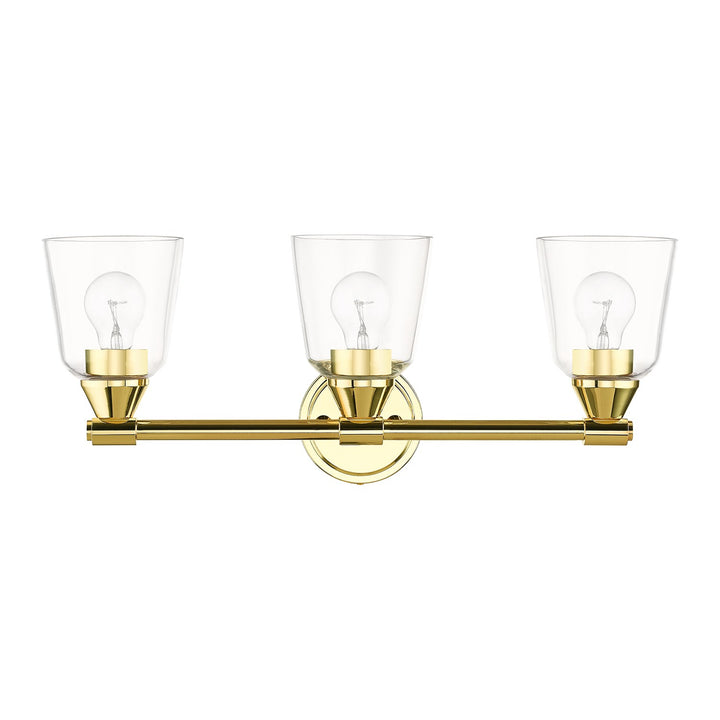 3 Light Polished Brass Vanity Sconce