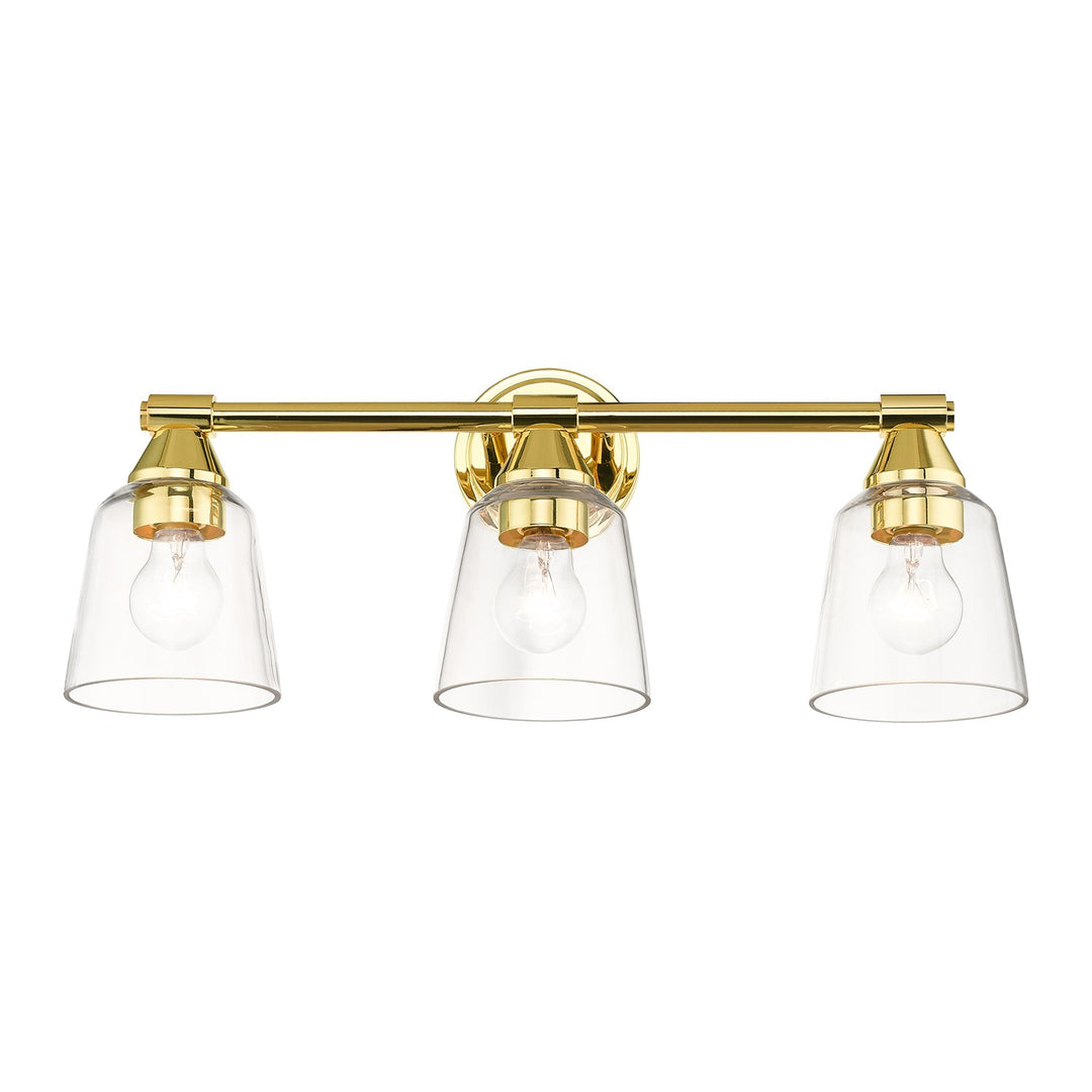 3 Light Polished Brass Vanity Sconce