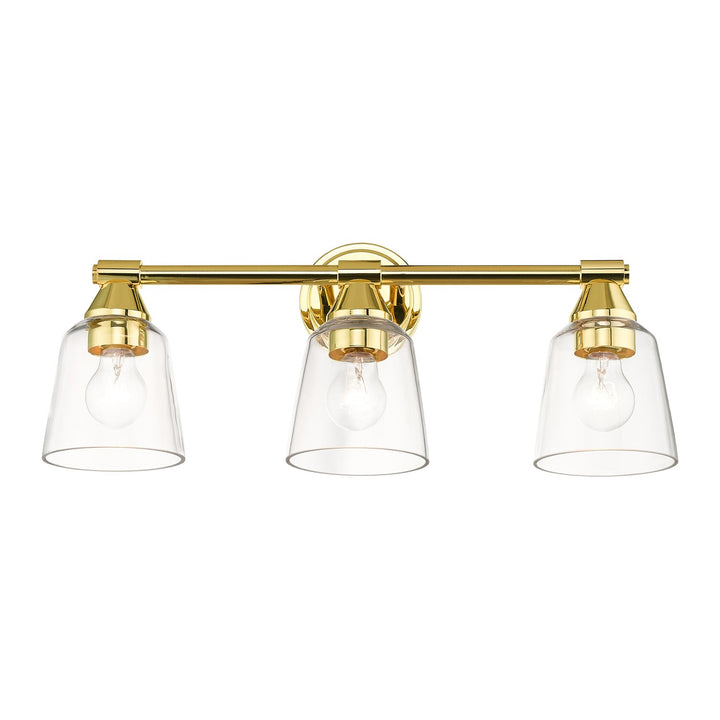 3 Light Polished Brass Vanity Sconce
