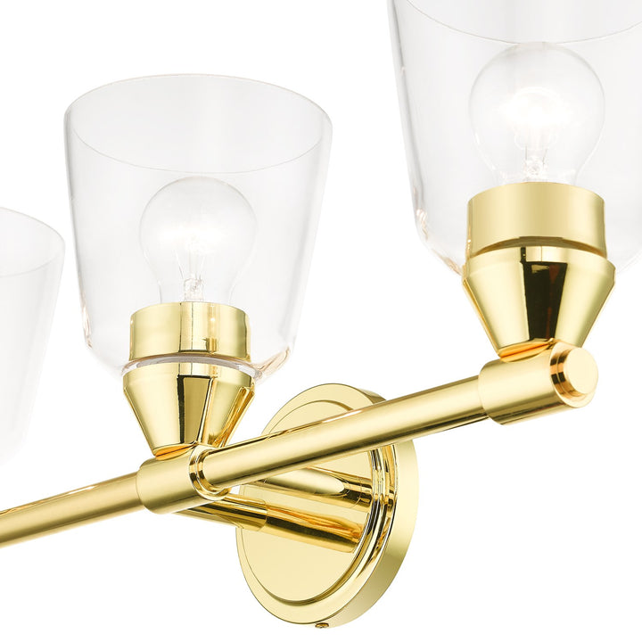 3 Light Polished Brass Vanity Sconce