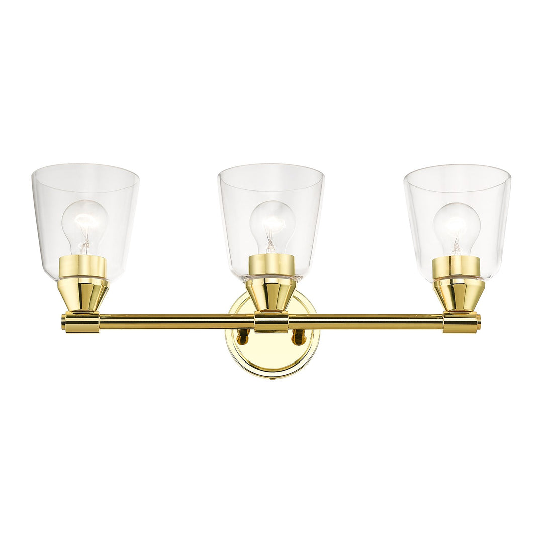 3 Light Polished Brass Vanity Sconce