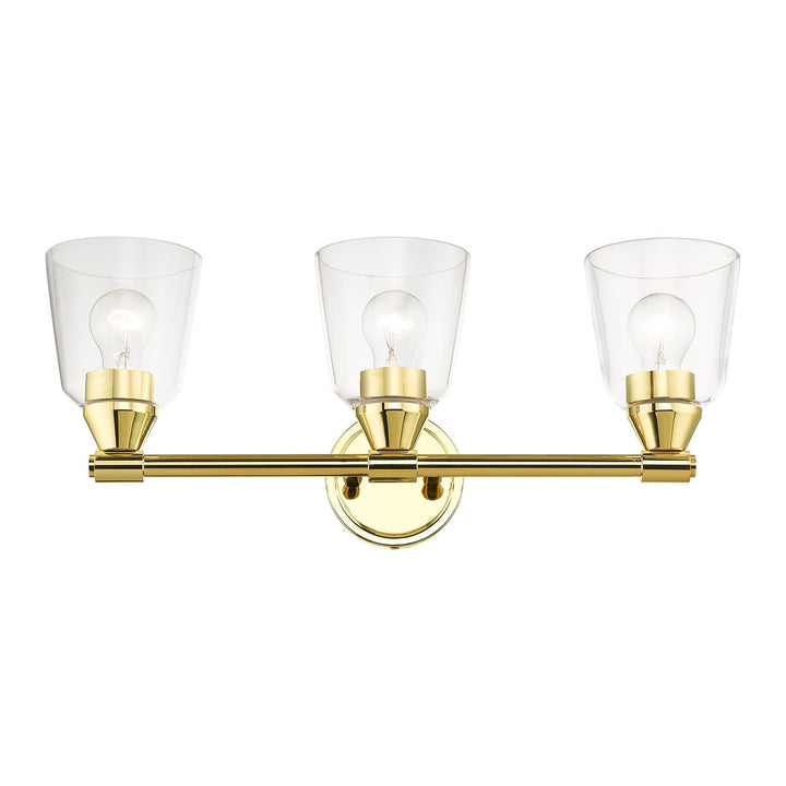 3 Light Polished Brass Vanity Sconce