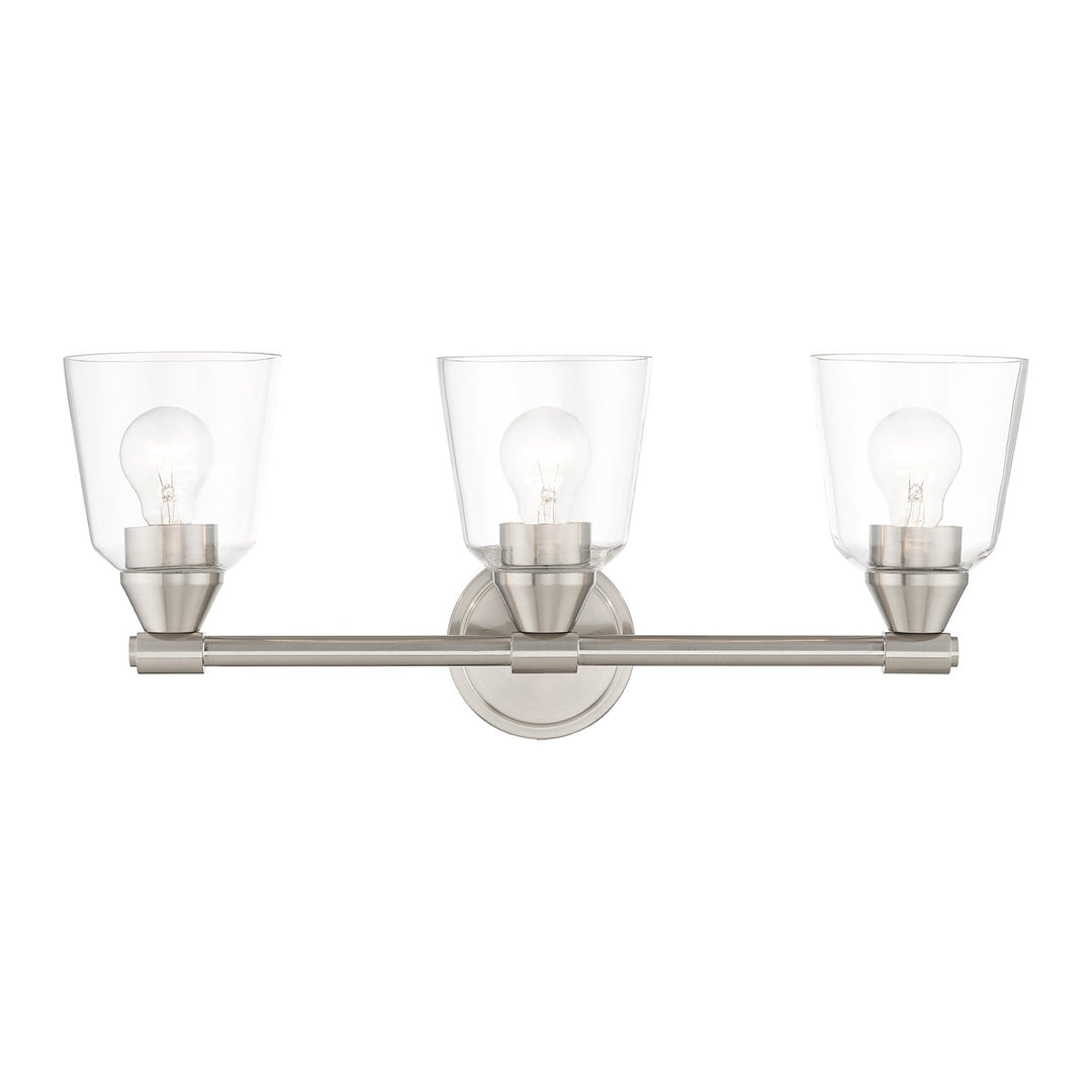 3 Light Brushed Nickel Vanity Sconce by Livex Lighting