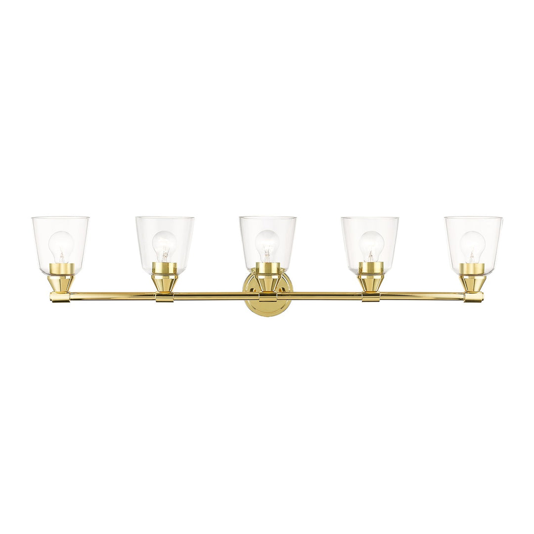 5 Light Polished Brass Large Vanity Sconce by Livex Lighting
