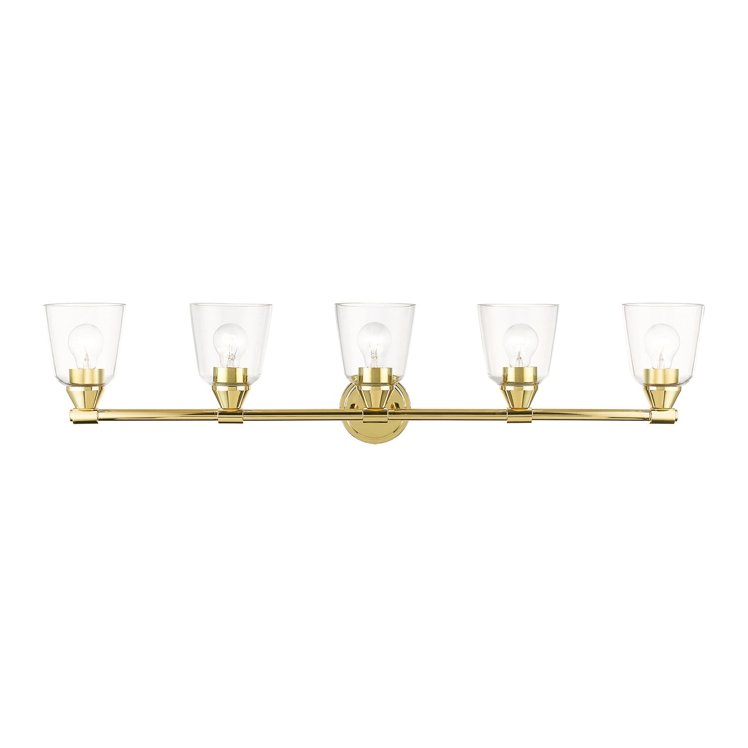 5 Light Polished Brass Large Vanity Sconce by Livex Lighting