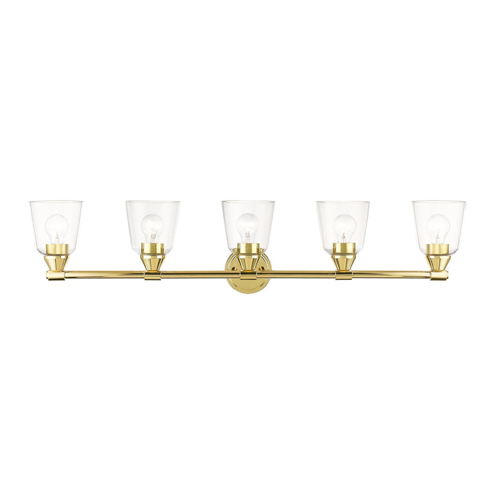 5 Light Polished Brass Large Vanity Sconce by Livex Lighting