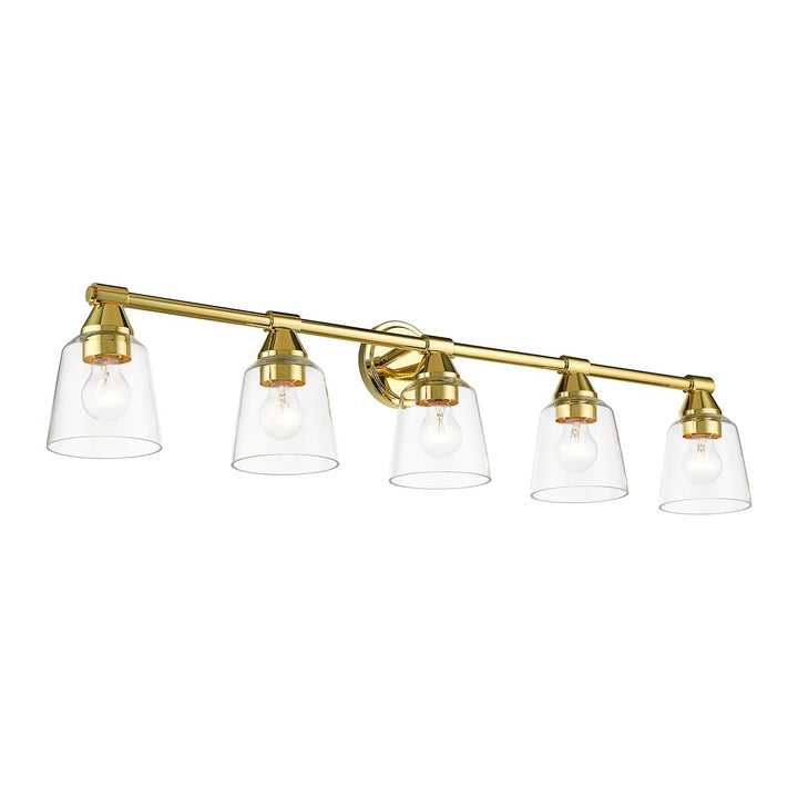 5 Light Polished Brass Large Vanity Sconce