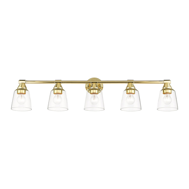 5 Light Polished Brass Large Vanity Sconce