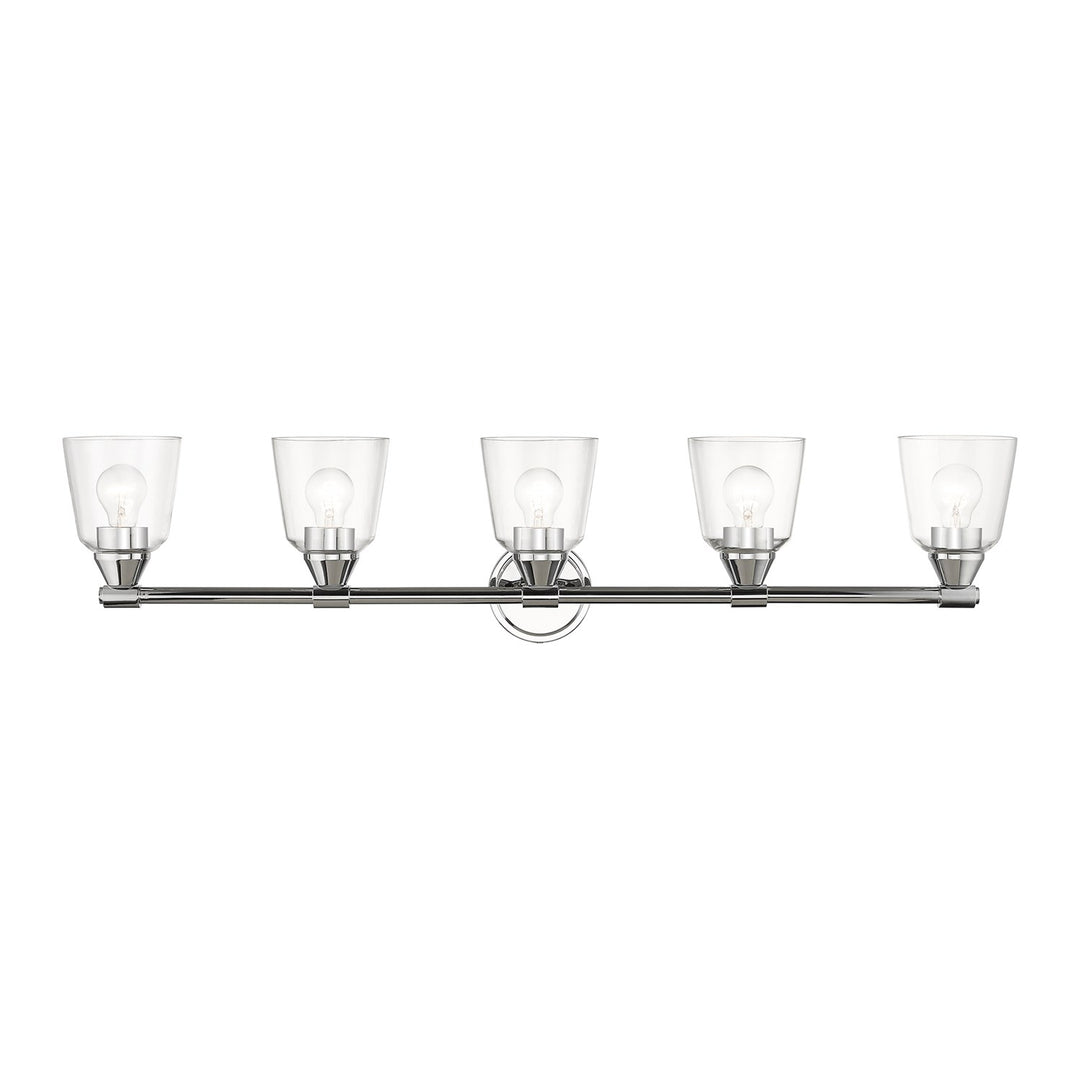 5 Light Polished Chrome Large Vanity Sconce by Livex Lighting