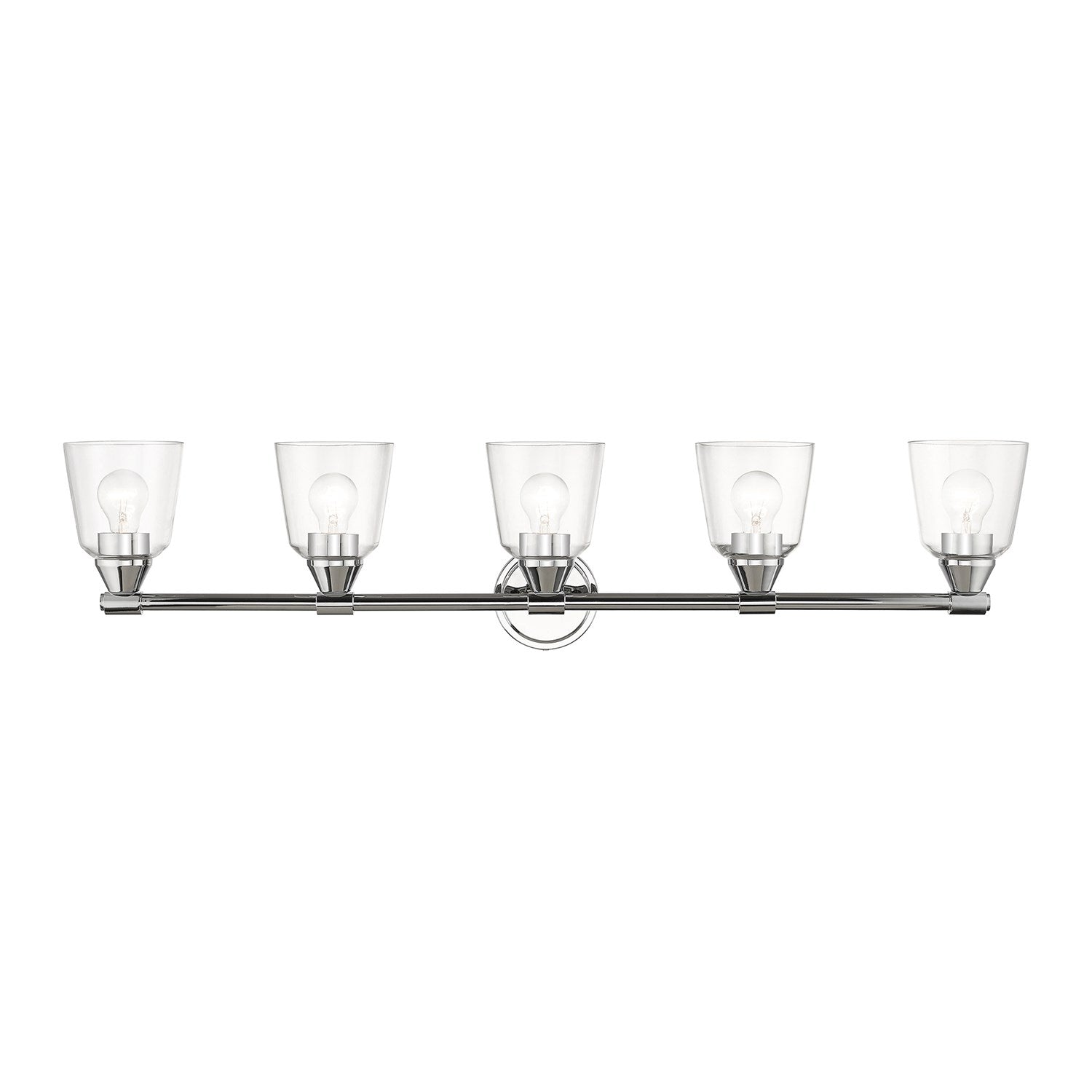 5 Light Polished Chrome Large Vanity Sconce by Livex Lighting