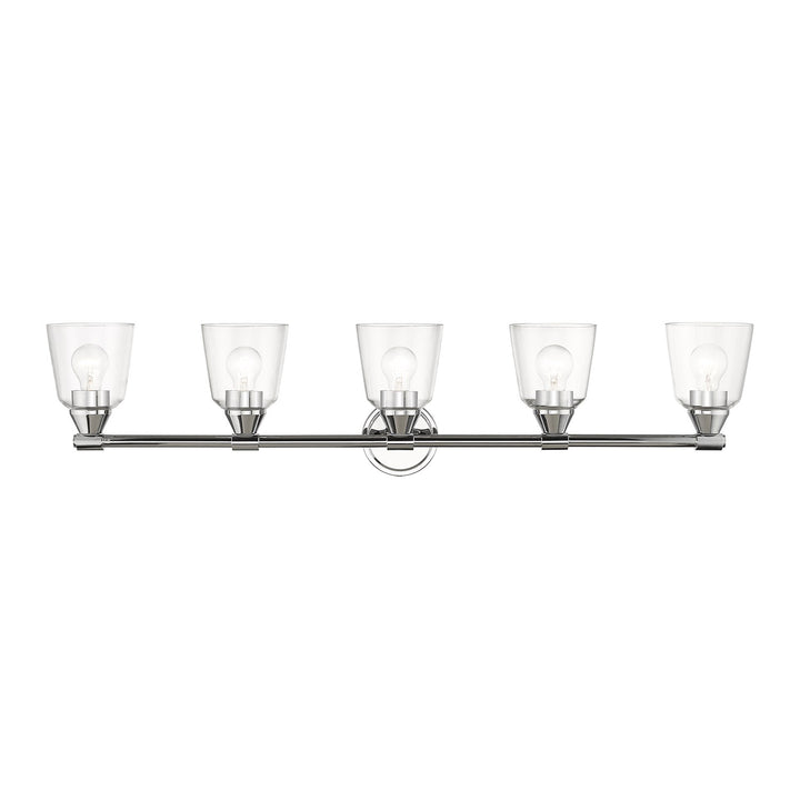 5 Light Polished Chrome Large Vanity Sconce by Livex Lighting