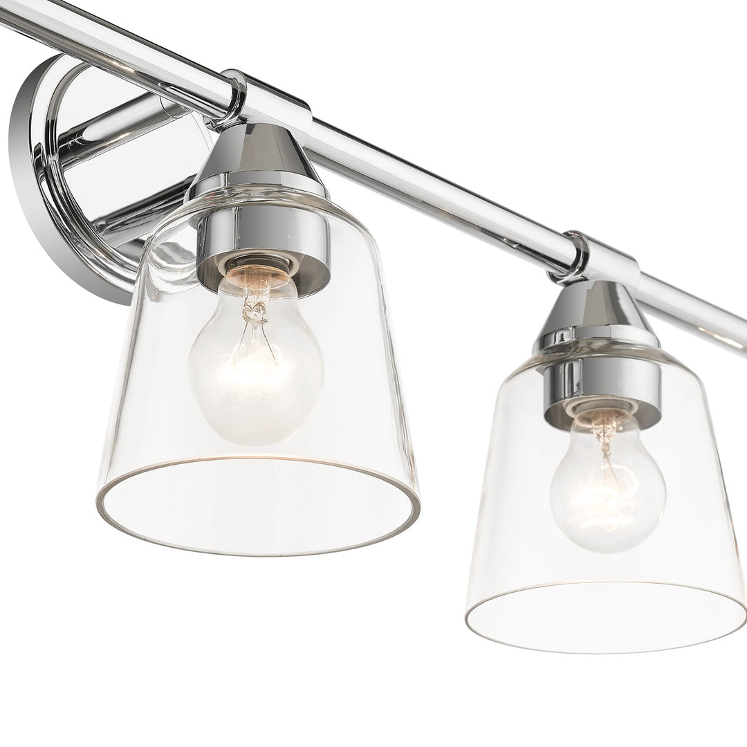 5 Light Polished Chrome Large Vanity Sconce