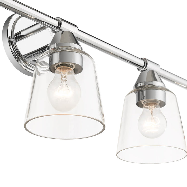 5 Light Polished Chrome Large Vanity Sconce