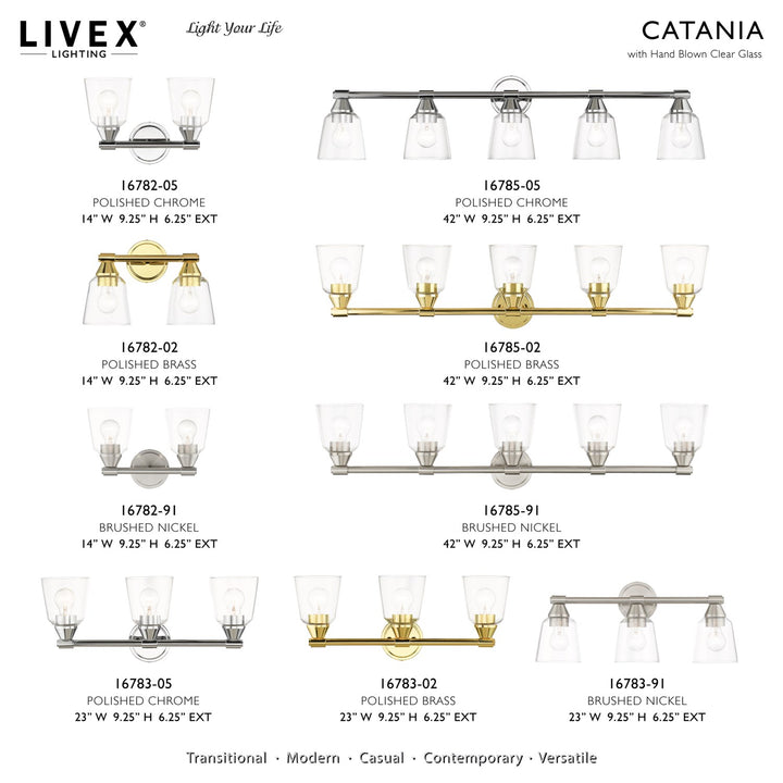 5 Light Brushed Nickel Large Vanity Sconce