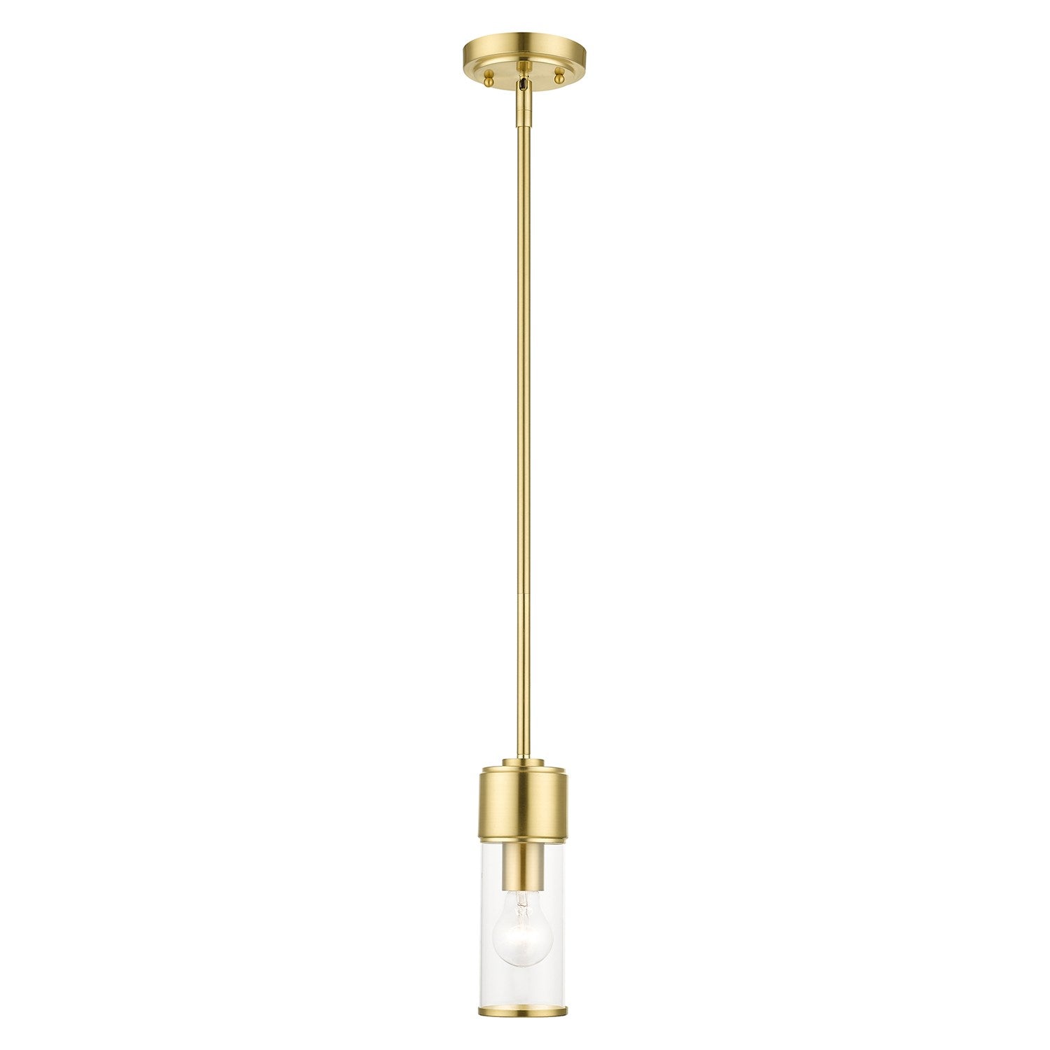 1 Light Satin Brass Mini Pendant by Livex Lighting