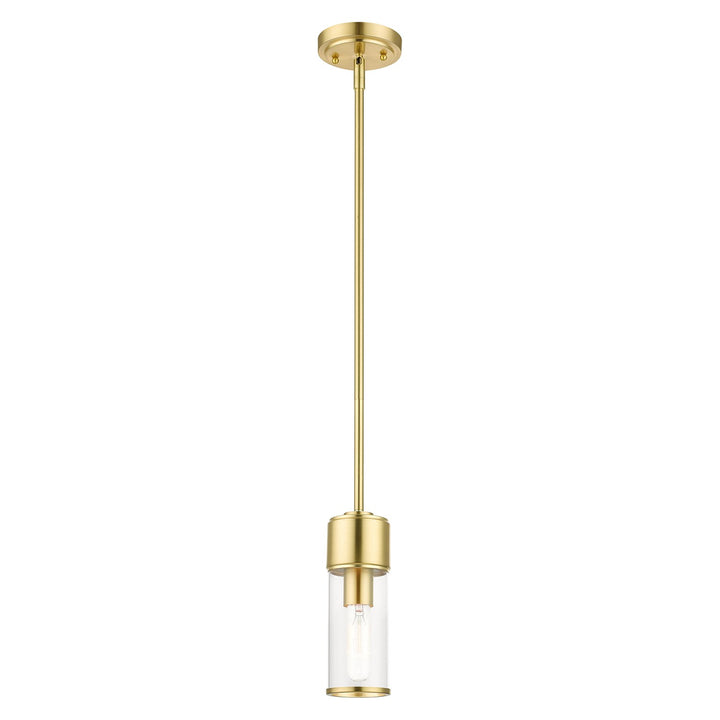 1 Light Satin Brass Mini Pendant