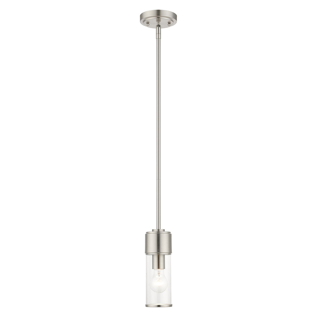 1 Light Brushed Nickel Mini Pendant by Livex Lighting