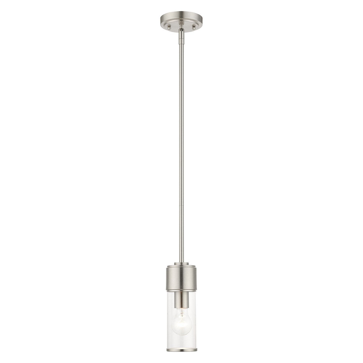 1 Light Brushed Nickel Mini Pendant by Livex Lighting