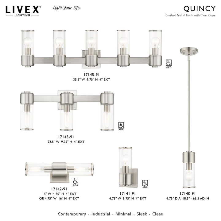 1 Light Brushed Nickel Ada Sconce