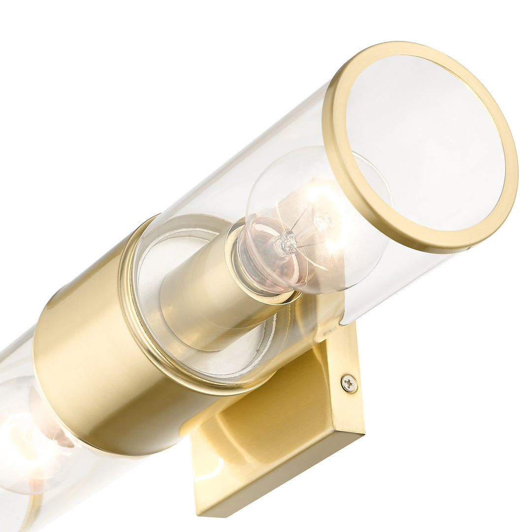 2 Light Satin Brass Vanity Sconce