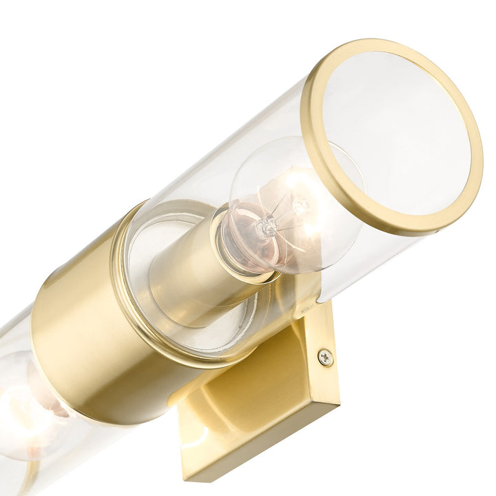 2 Light Satin Brass Vanity Sconce