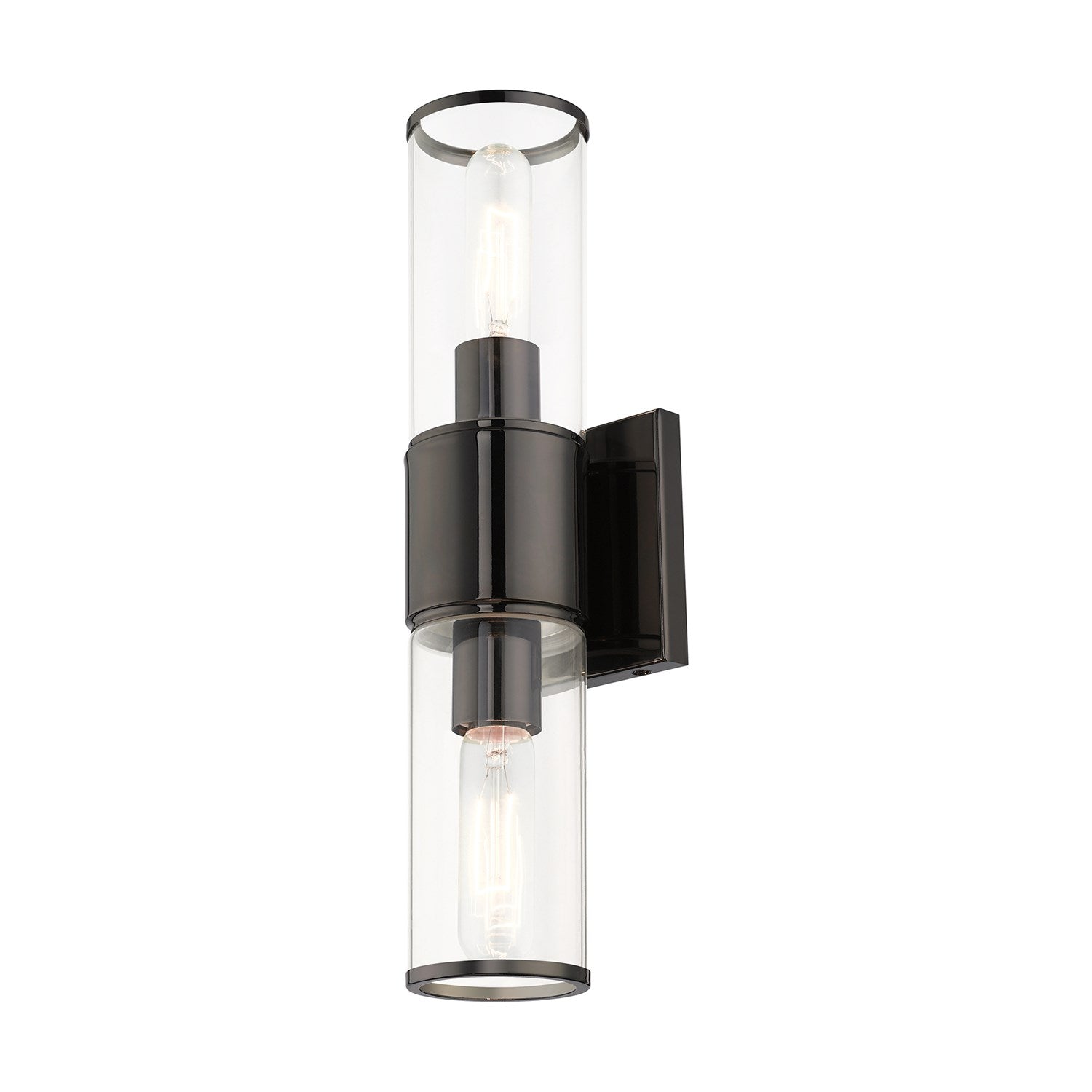 2 Light Black Chrome Vanity Sconce