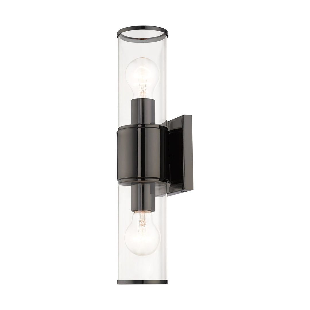 2 Light Black Chrome Vanity Sconce