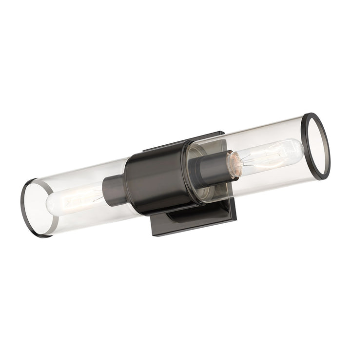 2 Light Black Chrome Vanity Sconce