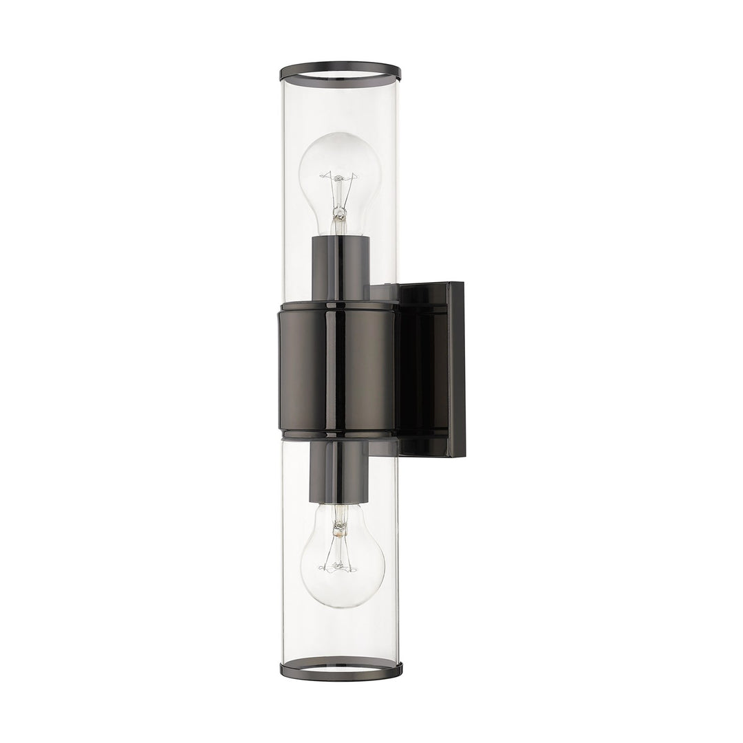 2 Light Black Chrome Vanity Sconce