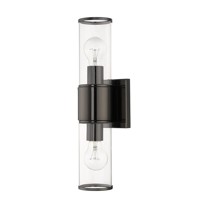 2 Light Black Chrome Vanity Sconce