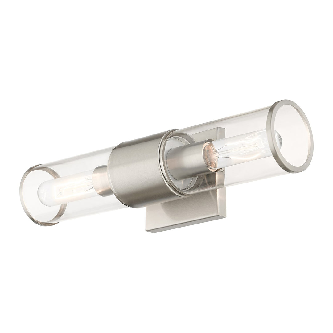2 Light Brushed Nickel Vanity Sconce