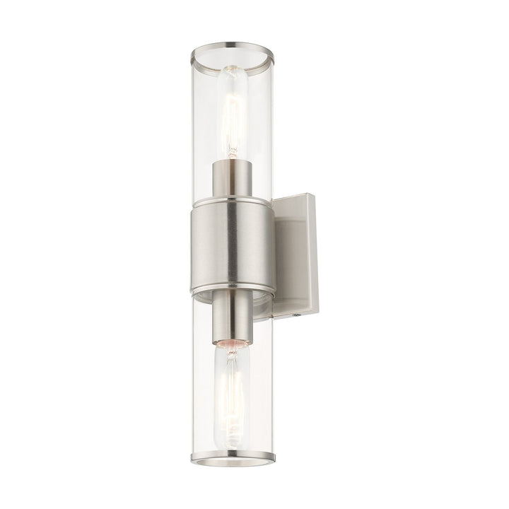 2 Light Brushed Nickel Vanity Sconce