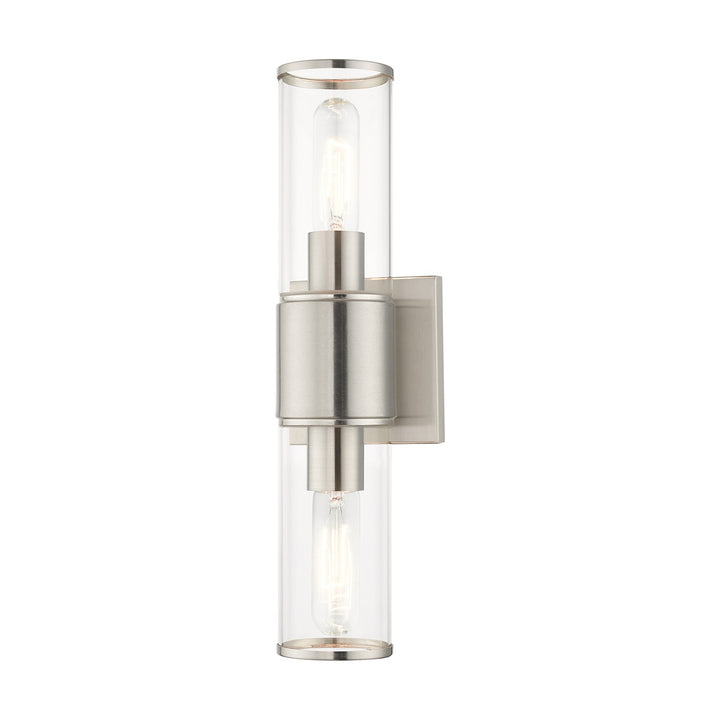 2 Light Brushed Nickel Vanity Sconce