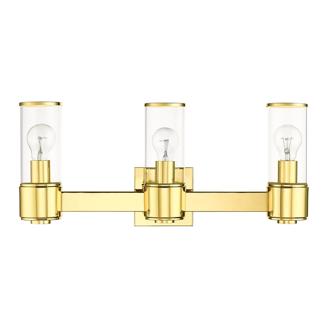 3 Light Polished Brass Vanity Sconce