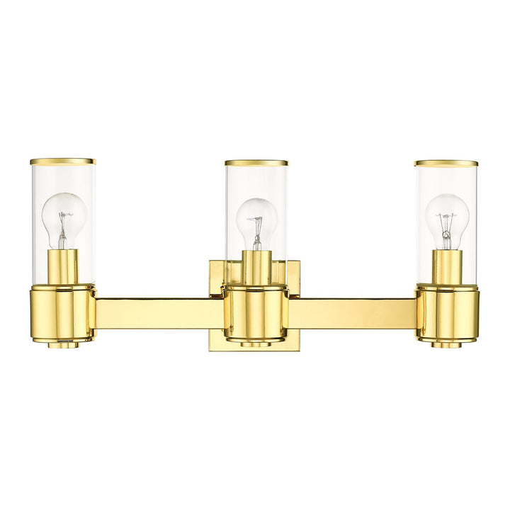 3 Light Polished Brass Vanity Sconce