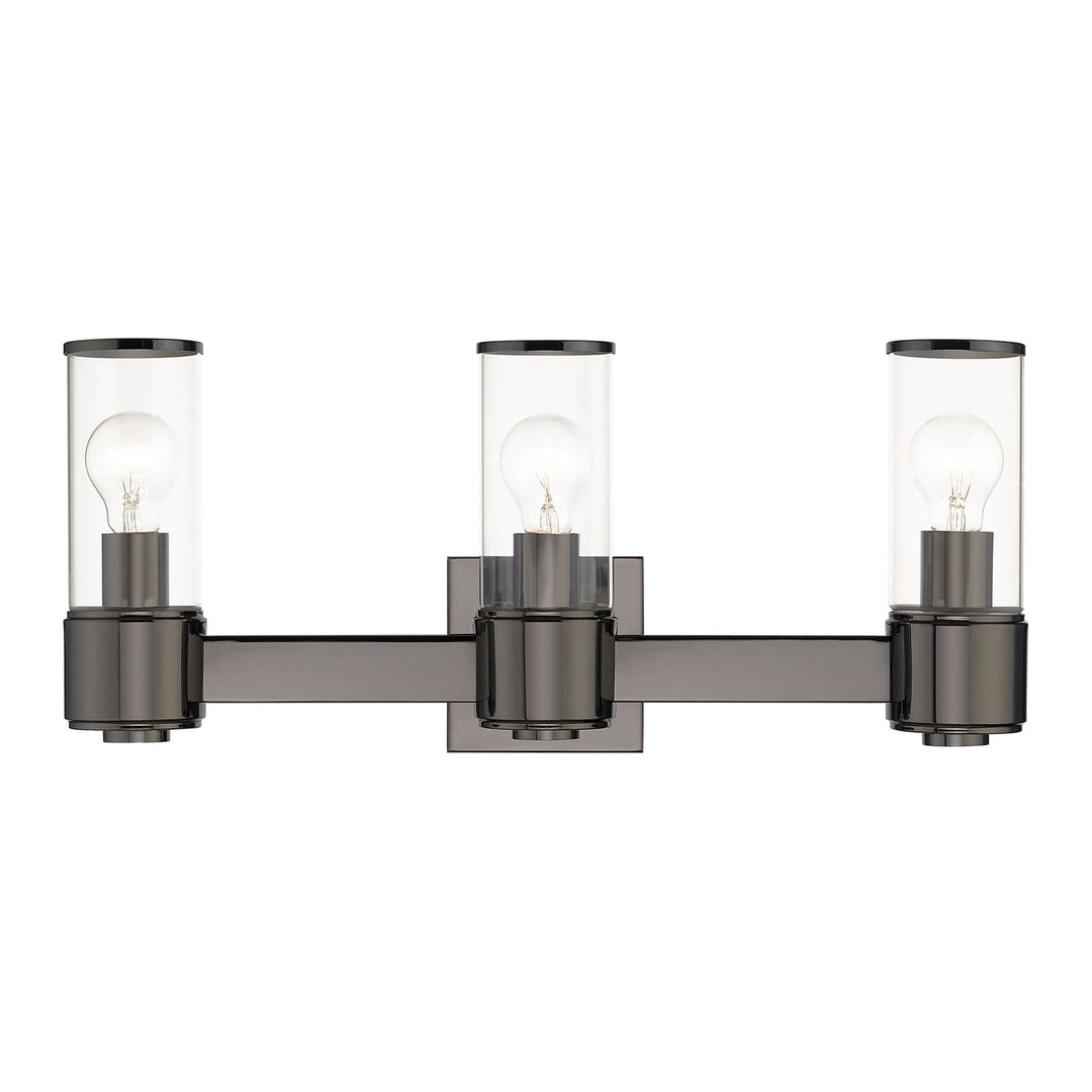 3 Light Black Chrome Vanity Sconce by Livex Lighting