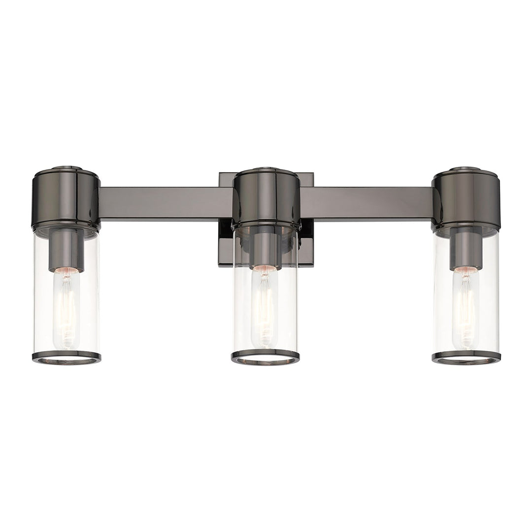 3 Light Black Chrome Vanity Sconce