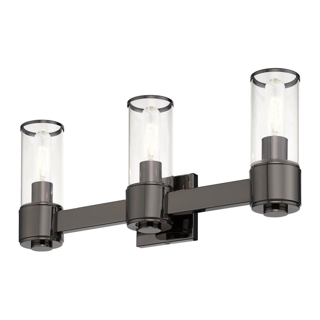 3 Light Black Chrome Vanity Sconce