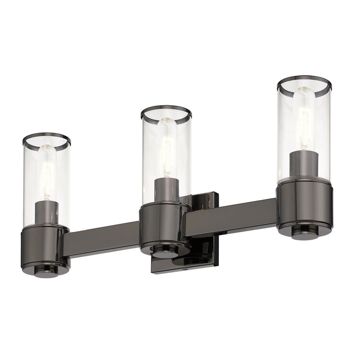 3 Light Black Chrome Vanity Sconce