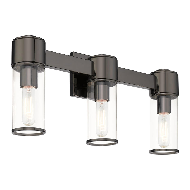 3 Light Black Chrome Vanity Sconce