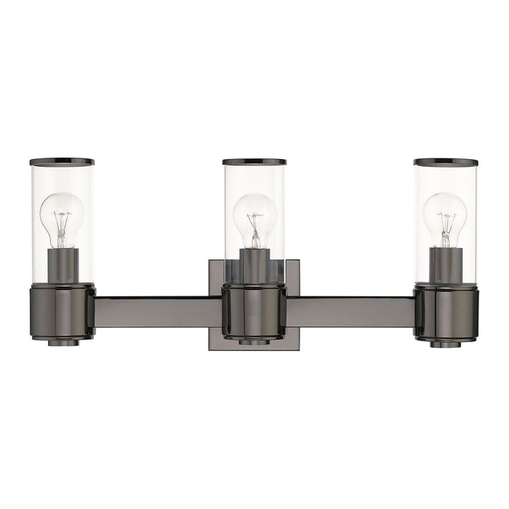 3 Light Black Chrome Vanity Sconce