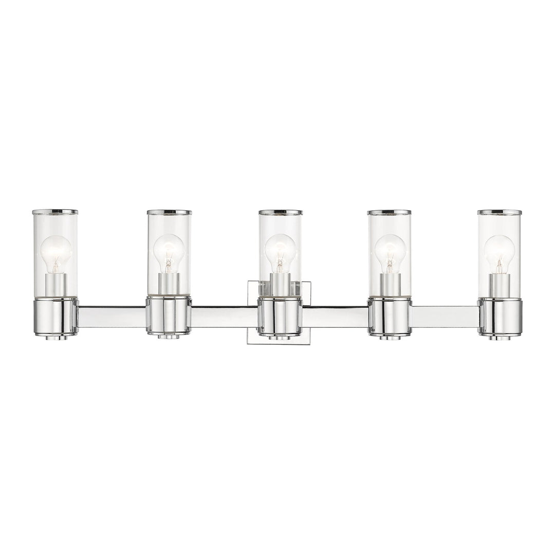 5 Light Polished Chrome Large Vanity Sconce by Livex Lighting