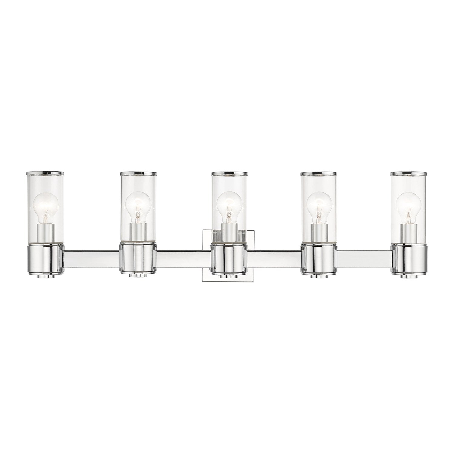 5 Light Polished Chrome Large Vanity Sconce by Livex Lighting