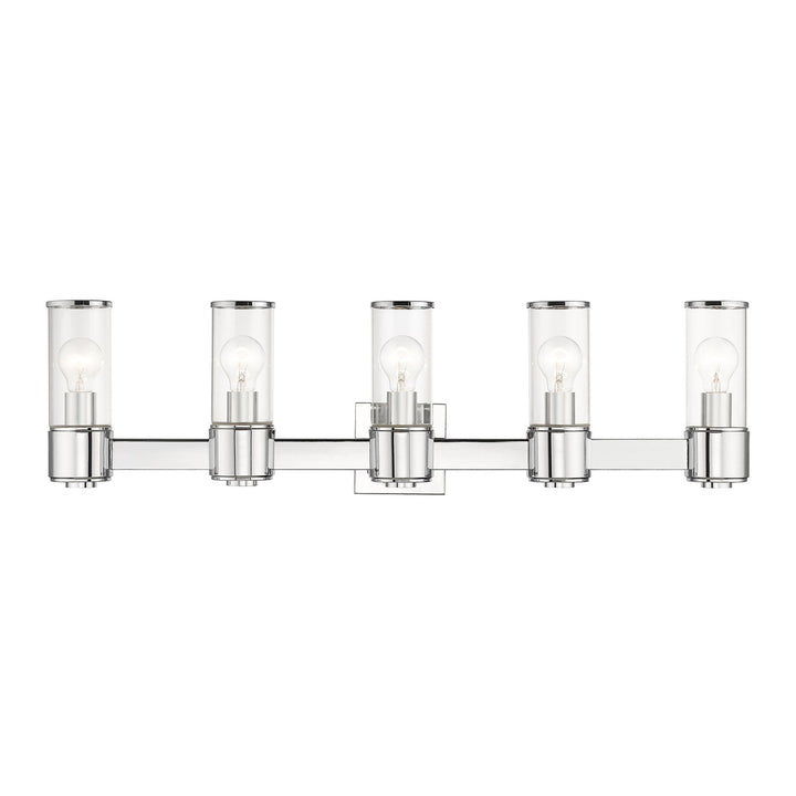 5 Light Polished Chrome Large Vanity Sconce by Livex Lighting