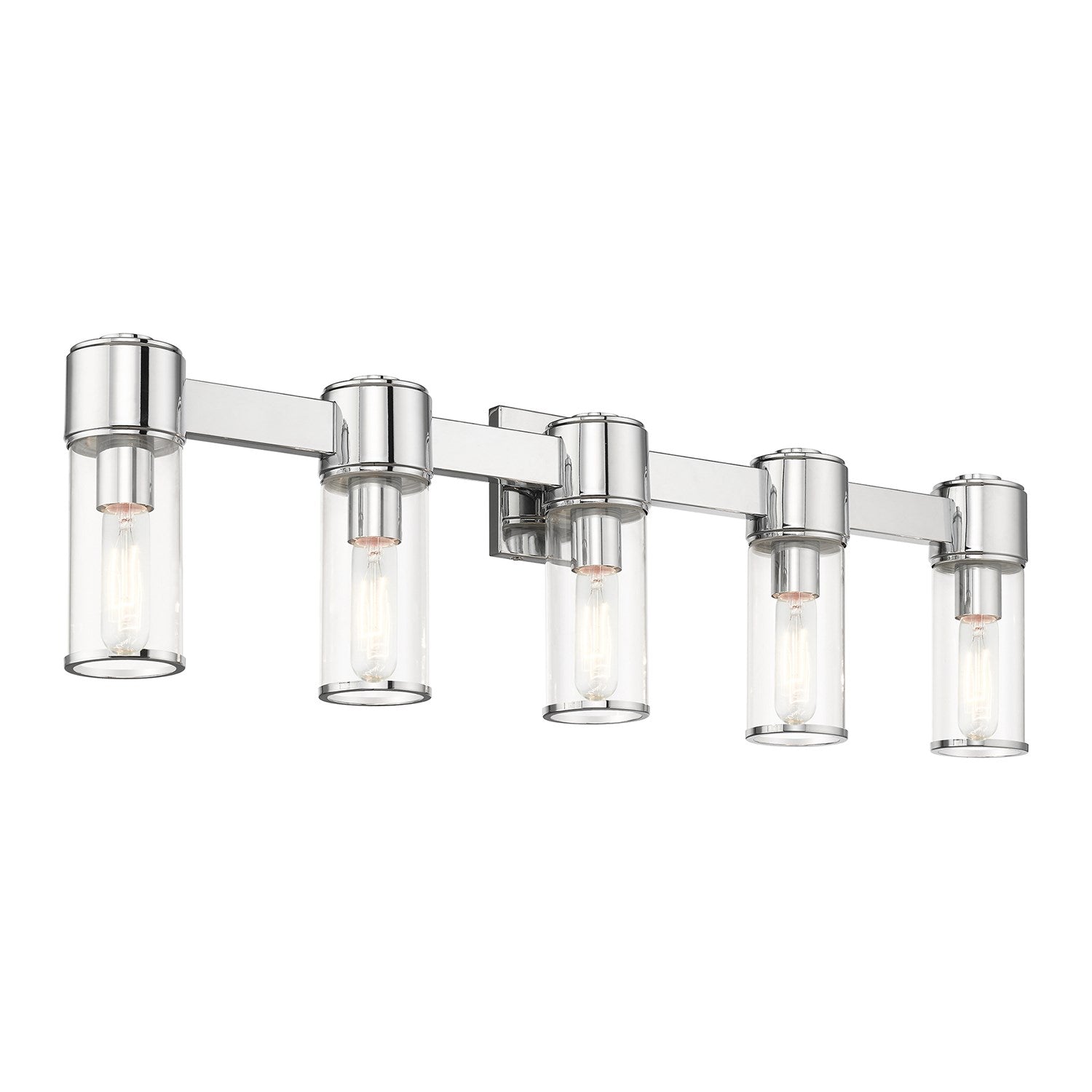 5 Light Polished Chrome Large Vanity Sconce