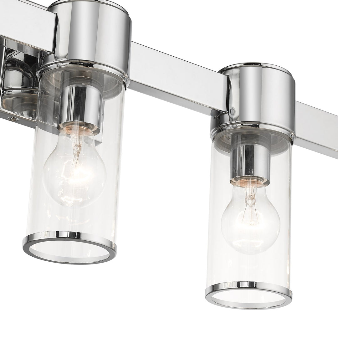 5 Light Polished Chrome Large Vanity Sconce