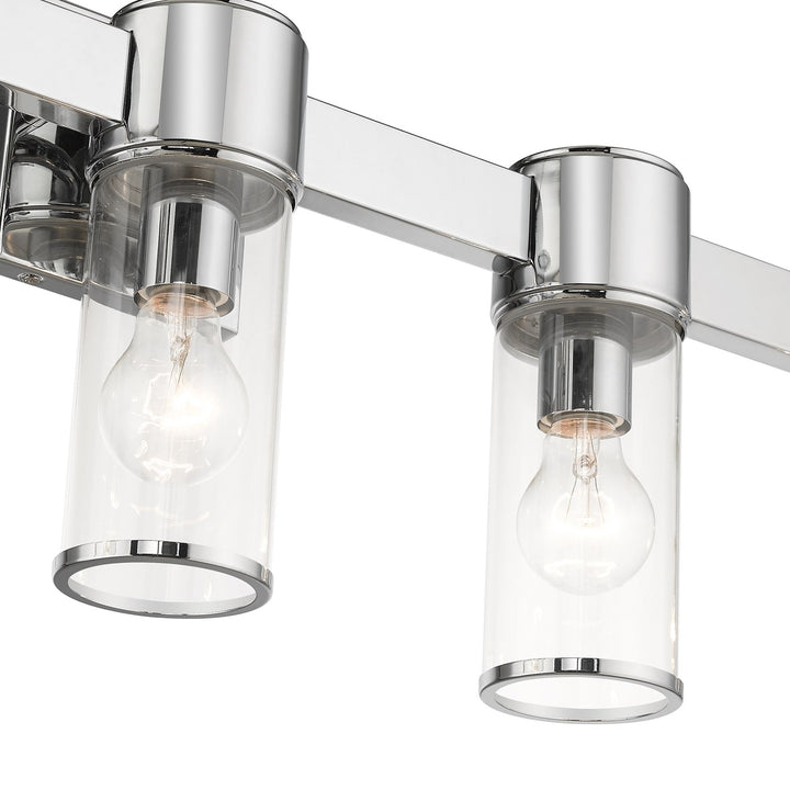 5 Light Polished Chrome Large Vanity Sconce